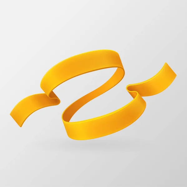 Yellow ribbon in retro style — Stock Vector