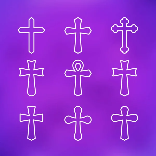 Conjunto de diferentes cruces — Vector de stock