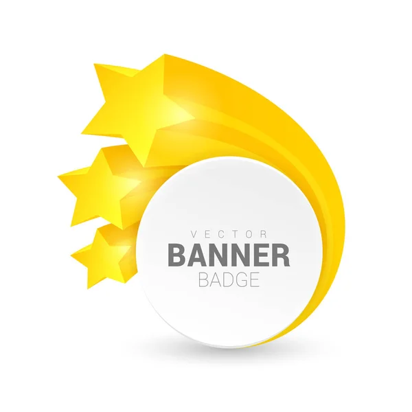 Emblema de banner branco em branco —  Vetores de Stock