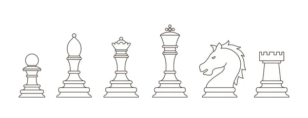 Peças de xadrez ícones — Vetor de Stock