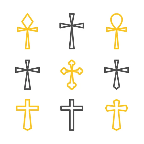 Set of different crosses — Stock Vector