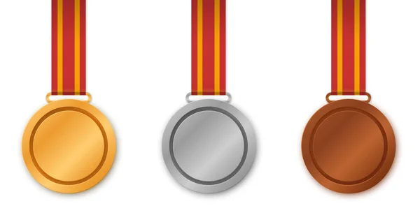 Set of three award medals — Stock Vector