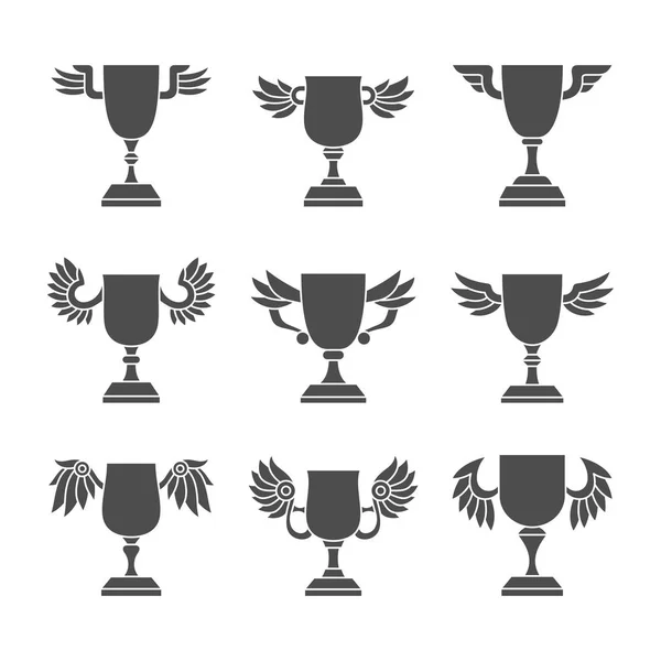 Conjunto de ícones de copos vencedores —  Vetores de Stock