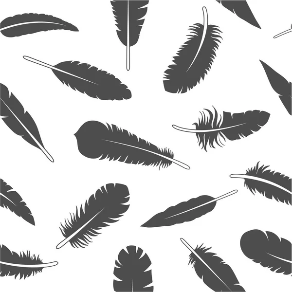 Pattern with black feathers — Stock Vector