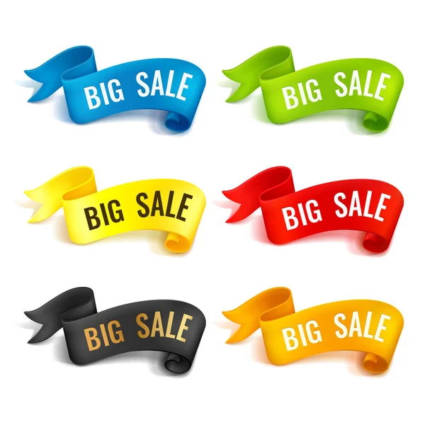 Set of colorful Big Sale ribbons — Stock Vector