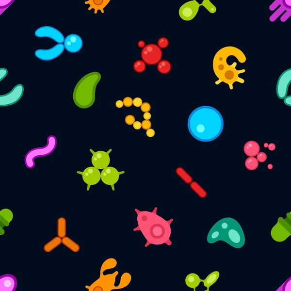 Conjunto de gérmenes e iconos de bacterias — Vector de stock