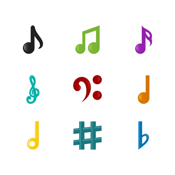 Set of music notes icons — Stock Vector