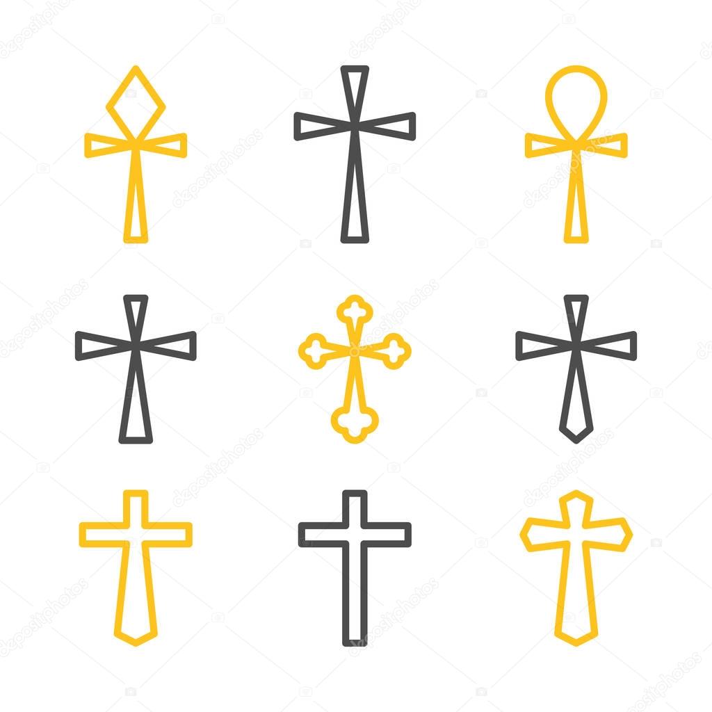 Set of different crosses