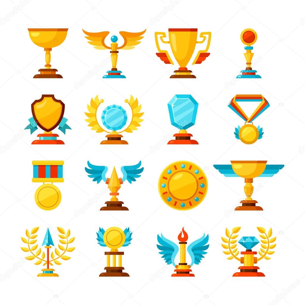 set of winner cups icons