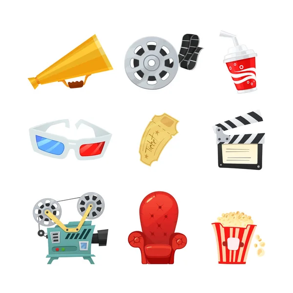 Conjunto de ícones de cinema — Vetor de Stock