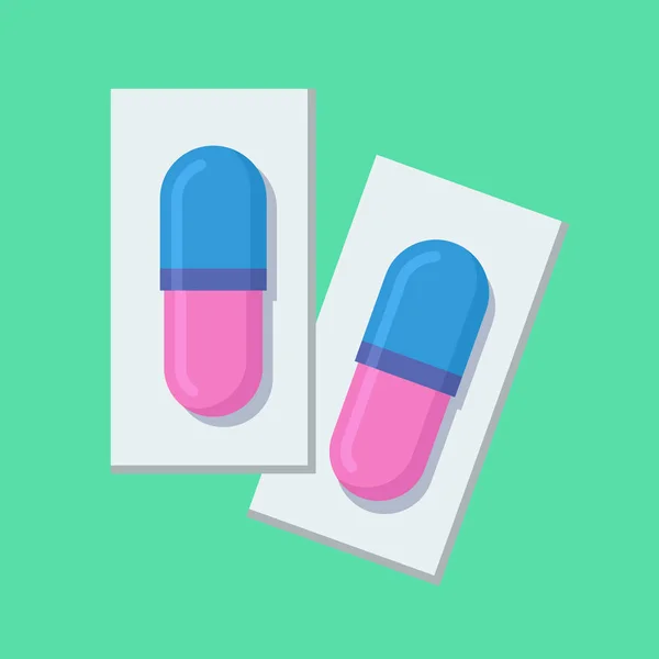 Pilules colorées icône plate . — Image vectorielle