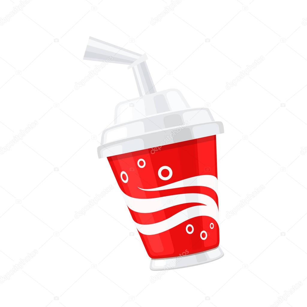 Red disposable cup for beverage 