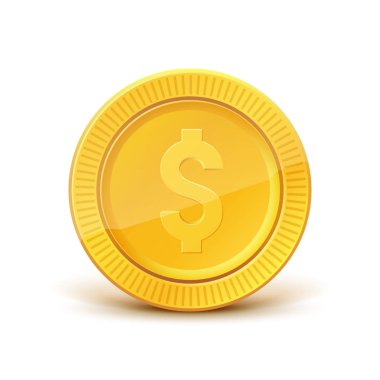 Altın dolar sikke vektör çizim 
