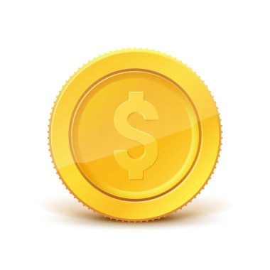 Altın dolar sikke vektör çizim 