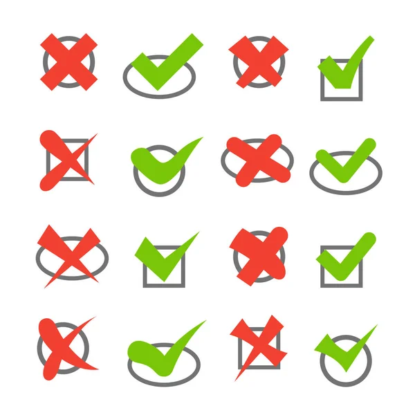 Checkmark 3d icons checklist carrapato verde e cruz vermelha aceito e  recusa conjunto de vetores de sinal verdadeiro ou falso e verificado