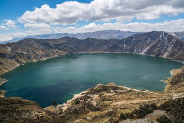 Quilotoa krater lake Ecuador clipart