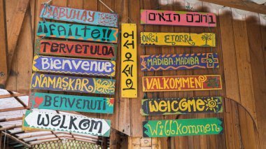 Welcome Signs in different languages clipart