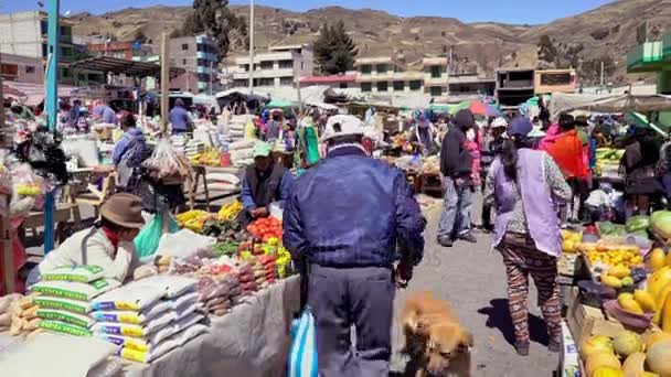 Рынок в Зумбагуа Эквадор — стоковое видео
