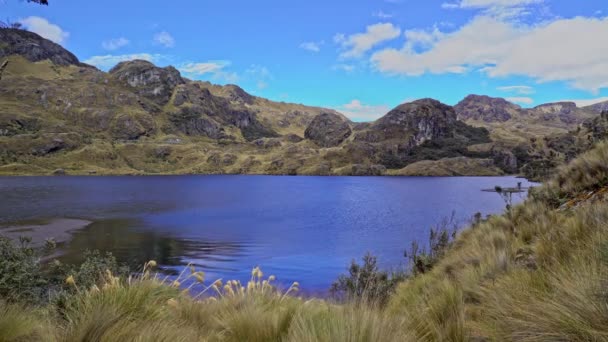 Lake in de buurt van Cuenca, Ecuador — Stockvideo