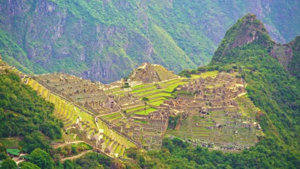 Machu pichu aus der Ferne — Stockvideo