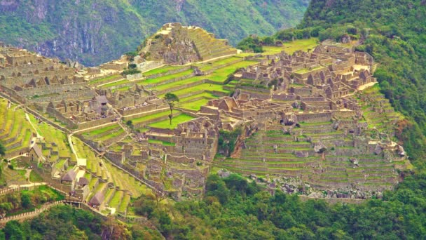 Machu Pichu keskeny áttekintése — Stock videók