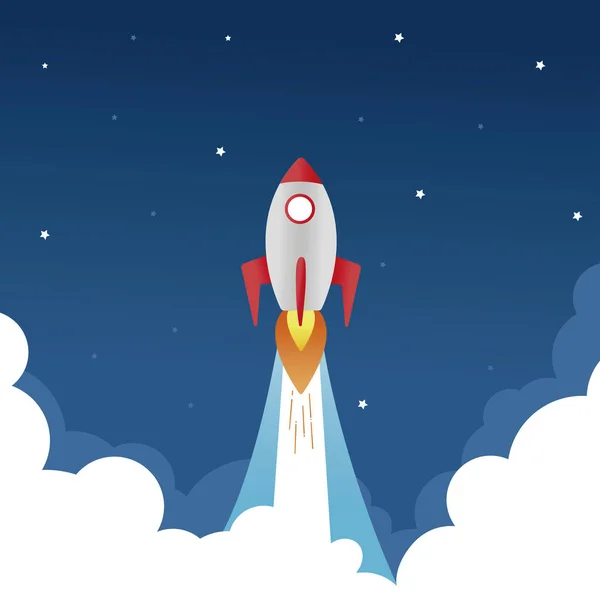 Roket pencere alanı için. işe başlamak başlatmak, illüstrasyon roket kavramı.