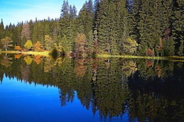 Slovakya Demanovska Vadisi'nde Vrbicke tarn su düzeyinde yansıtma.
