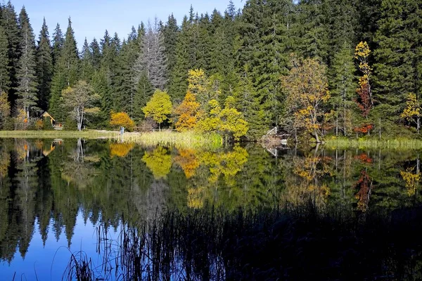 Демановська долина - Врбіке озеро - знамените озеро в барвистій осінній атмосфері.. — стокове фото