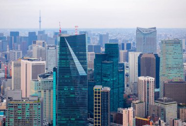 Tokyo siluetinin manzarasına 