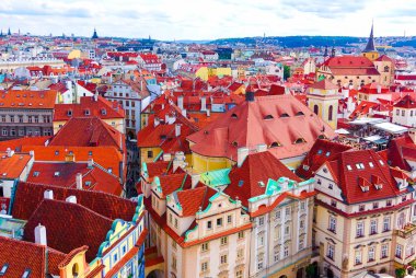 Prague, Çek Cumhuriyeti eski kasabada havadan görünümü 