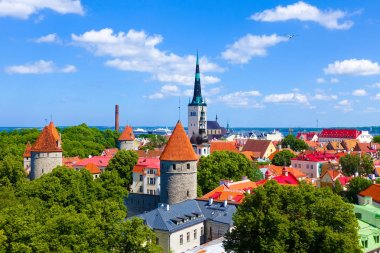 View over the old town of Tallinn, Estonia  clipart