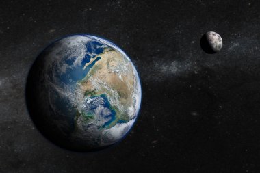 Güzel moon ile uzayda Dünya. 