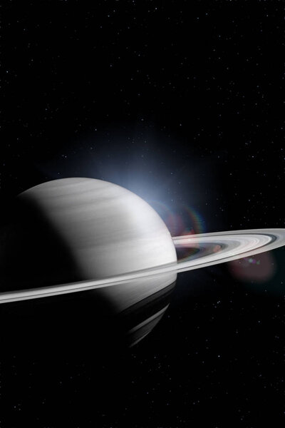 Saturn in the outer space. 