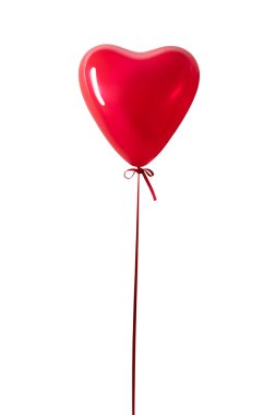 Beyaz bir arka plan üzerinde izole kırmızı kalp balon.