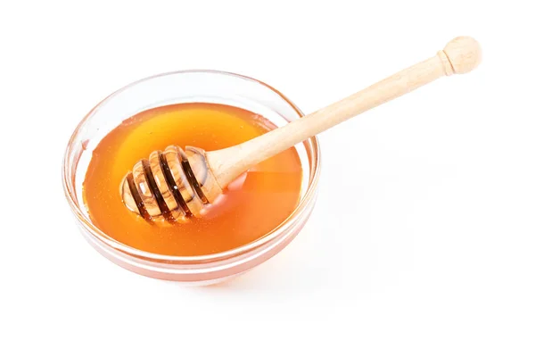Медовий перець і мед в банці на білому тлі . — стокове фото