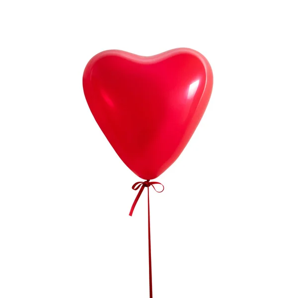 Globo rojo del corazón aislado sobre fondo blanco . —  Fotos de Stock