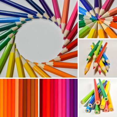 Renkli kalemler kolaj.