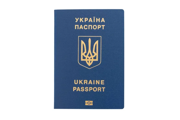 Külföldi útlevél Ukrajna elszigetelt fehér background. — Stock Fotó