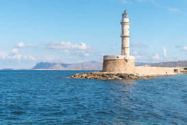 Chania, Girit, Yunanistan 'daki eski deniz feneri.