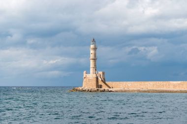 Chania, Girit, Yunanistan 'daki eski deniz feneri.