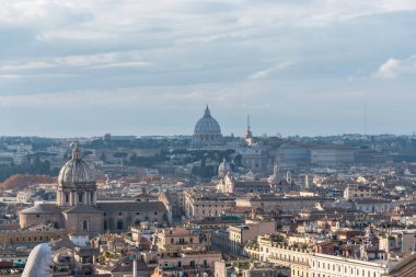 Roma 'nın havadan güzel manzarası. İtalya.