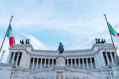 Roma, İtalya. 03 Aralık 2017: Anıt Victor Emmanuel: Altare della Patria, Monumento Veneto Vittorio Emanuele II, Vittoriano'ya.