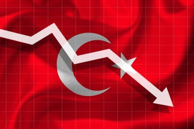 Türkiye'nin bayrak arka planı beyaz ok düşer