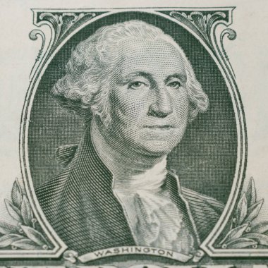 George Washington portre üzerinde 1 dolarlık banknot, yakın çekim.