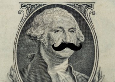 Başkan'ın yüz dolarlık banknot hipster bıyıklı ile