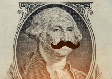 Başkan'ın yüz dolarlık banknot hipster bıyıklı ile