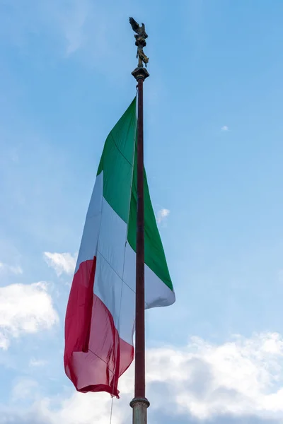 Close-up flag of Italy against the blue sky — Stock Photo, Image