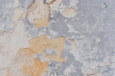 eski beyaz beton duvar ile çatlak ve kırık doku