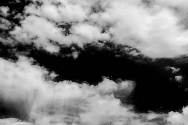 White clouds isolated on black background. — Stock Photo, Image