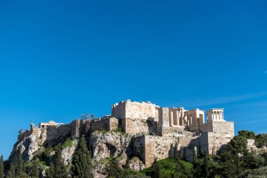 Atina akropolisi görünümünü. Yunanistan.